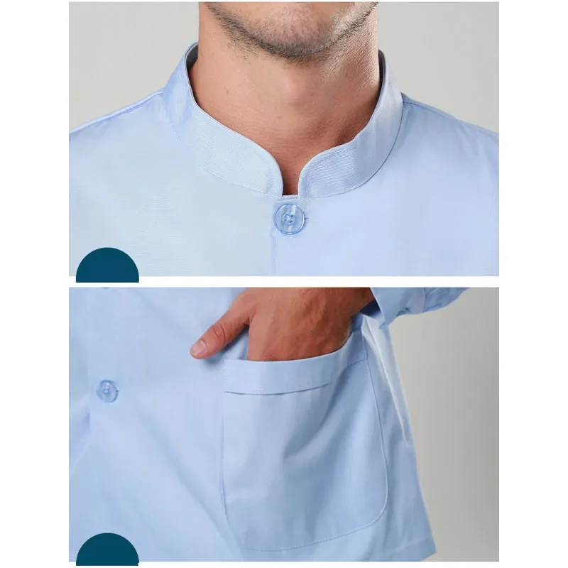 Uniforme mandarín para enfermera, ropa de trabajo, conjunto de pantalones superiores, uniformes de enfermería, trajes de trabajo para médicos, Color sólido