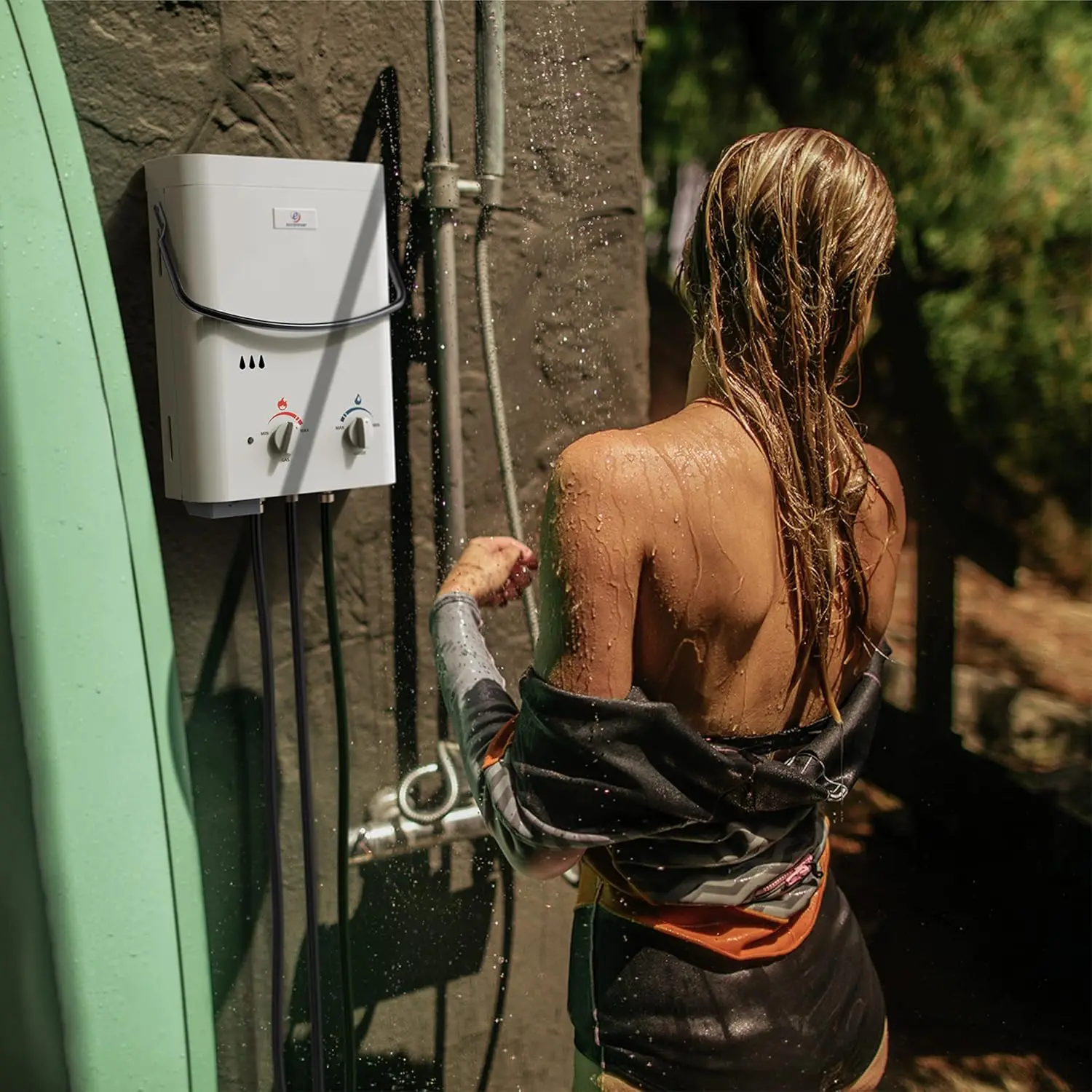 Calentador de agua sin tanque portátil para exteriores