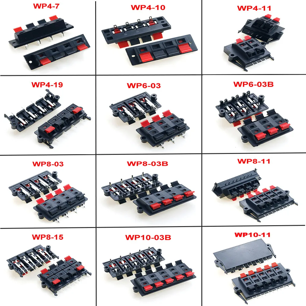 1 Pieces WP4 WP6 WP8 WP10 Speaker Amplifier Positions Connector Terminal Push In Spring 4/6/8/10 Poles Audio Speaker Connector