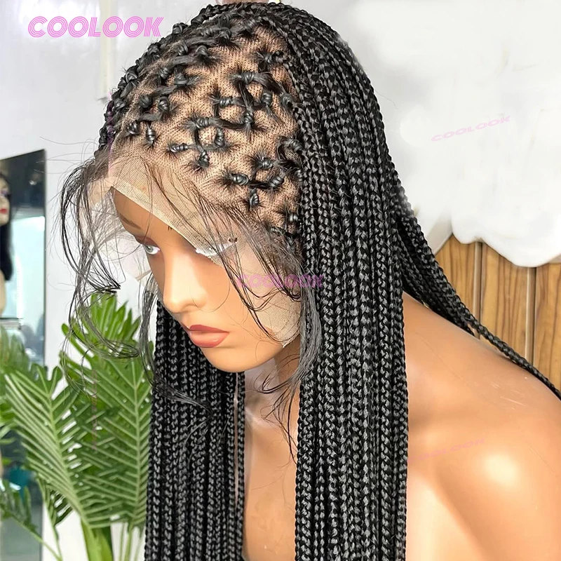 

36-дюймовый парик с перекрещивающейся косой, синтетические плетеные парики для женщин, полные кружевные плетеные парики