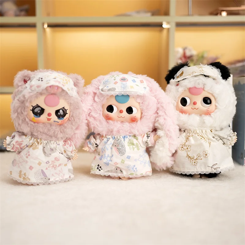 Doll Clothes For Baby Three Blind Box 20cm Doll Paradise Eyeshade Nightgown Set For Baby Three Animal Party Doll Waistcoat