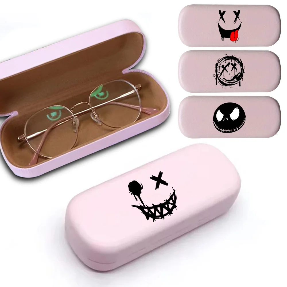 Stylish Hard Shell Eyewear Case Personalized Print Sunglasses Protector Magnetic Pressure Resistant Storage Case Smile Pattern