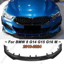 Car Front Bumper Splitter Lip Spoiler Diffuser For BMW 8 Series G14 G15 G16 M-Sport 840i 840d M850i 2018-2024 3Pcs Protector Kit