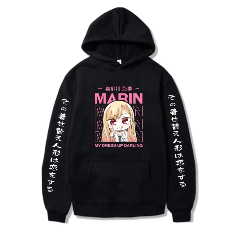 Hot Sale Anime My Dress-Up Darling Kitagawa Marin Cartoon Print Hooded Unisex Harajuku Harajuku Hip Hop Punk Oversized Hoodie