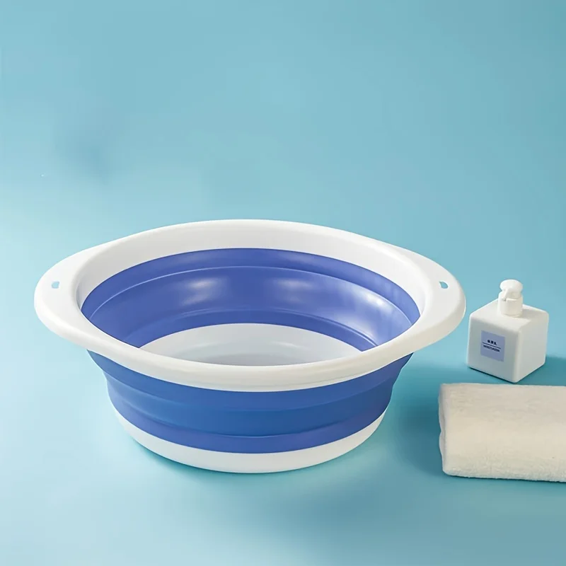 Picture 7: 1PC Small Mini Thickened Foldable Basin, Household Foldable Round Face Washing and Vegetable Washing Basin