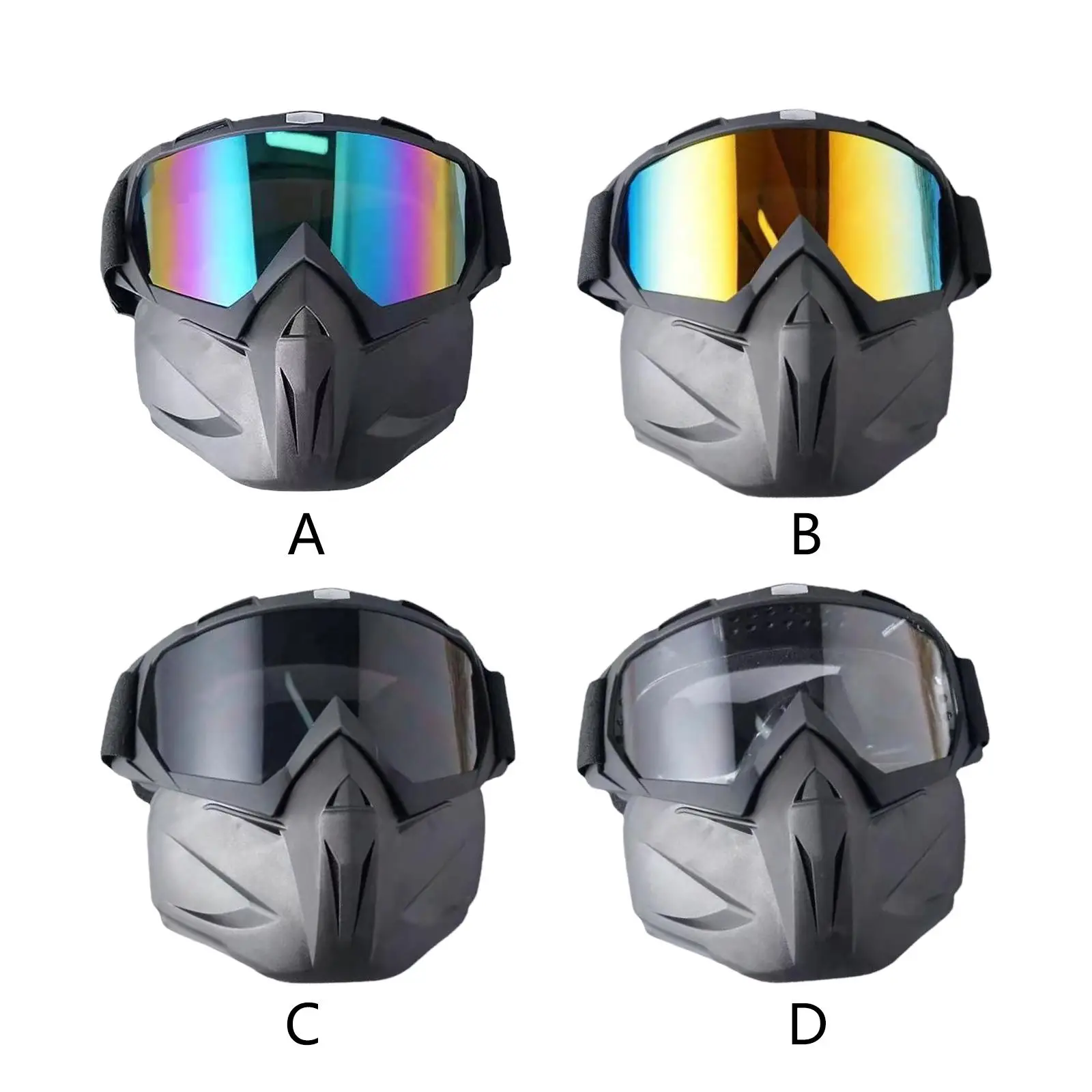 

Motorcycle Goggles Mask, Motocross Sunglasses, Dustproof Removable Protective with Detachable Fits for Snowmobile Ski