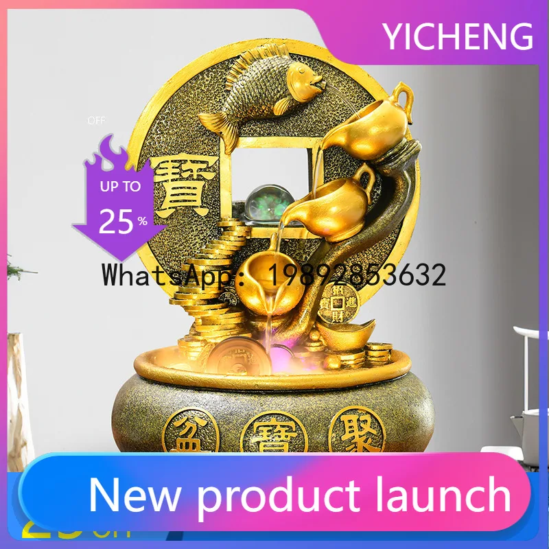 Z2-28  Fake Mountain Water Fountain Flowing Water Ornament Living Room Feng Shui Wheel Office Wealth-Attracting Fish Tank Shop