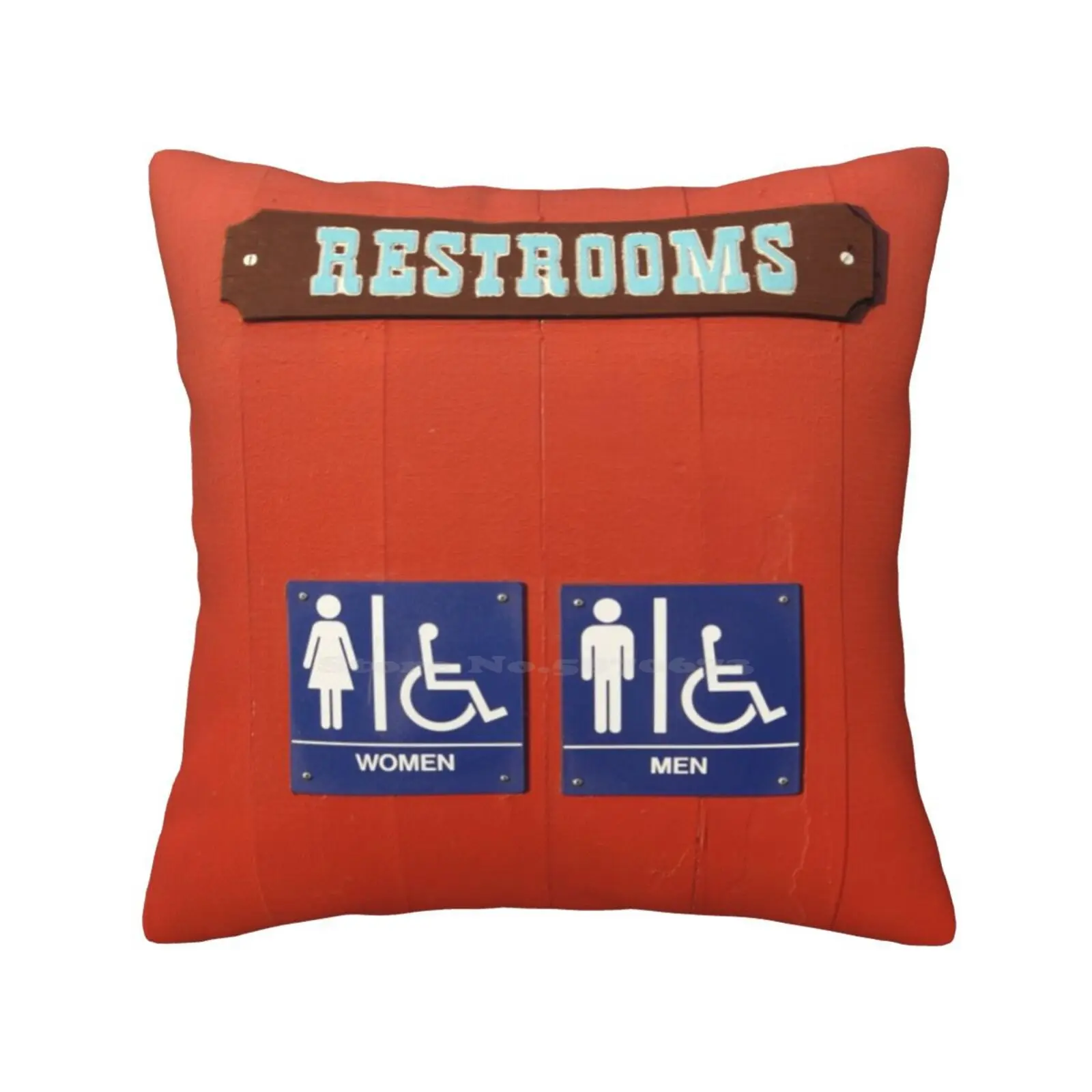 Restroom Pillowslip Pillowcase Restroom Handicapped Woman Women Toilet Accessibility Accessible Background Bathroom Blue Closet