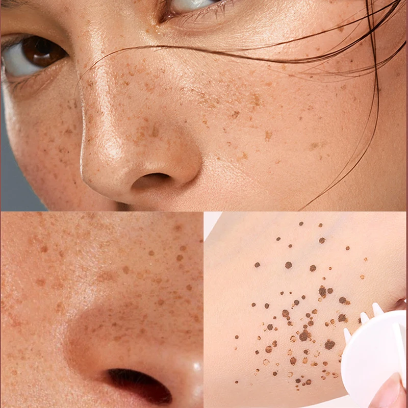 Face Body Freckled Stamp Kit Lifelike Freckle Natural Simulation Fake Dot Spot Comb Seal Air Cushion Freckle Waterproof Makeup view 3