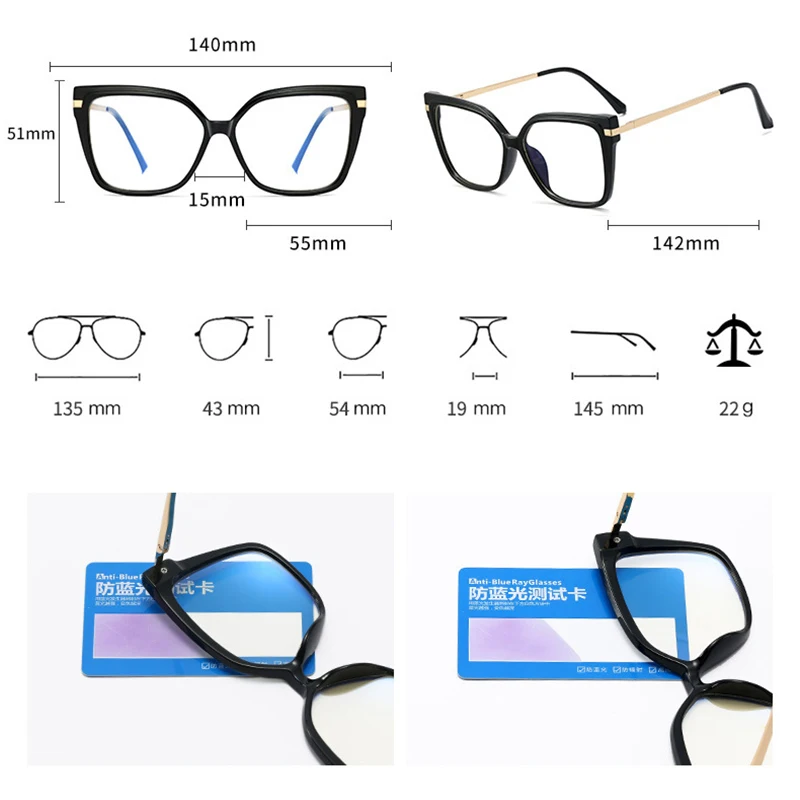 SHAUNA Retro TR90 Square Women Glasses Frame Double Colors Fashion Clear Anti-blue Light Optical Eyeglasses