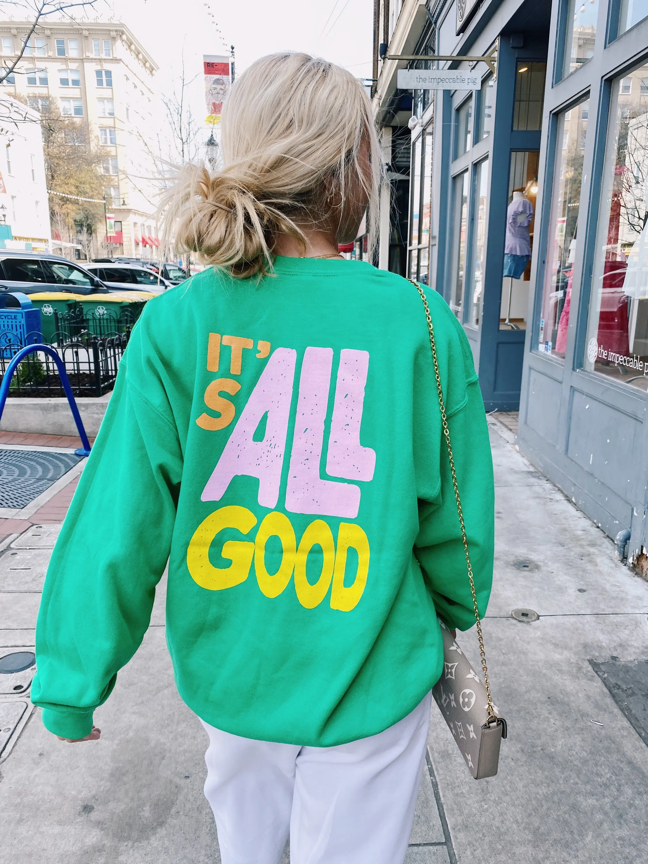 

It’s All Good Individuality Print Holiday Women Sweatshirt Outdoors All-match Female Sweater 2023 Fashion Art Campus Girl Tops