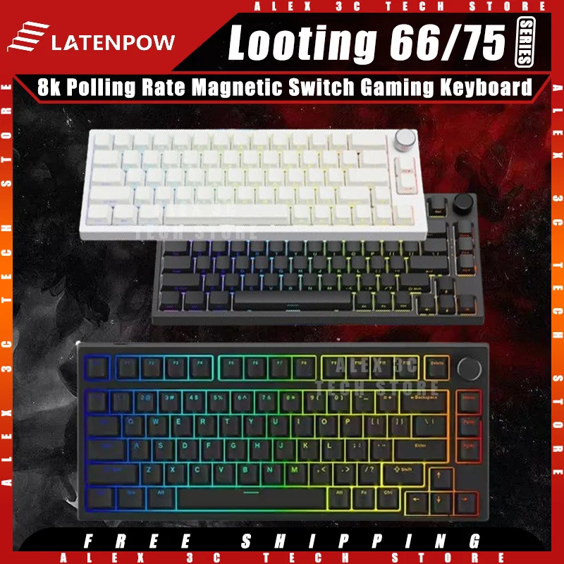 Latenpow Looting 66 Looting 75 Pro Mechanical Keyboard Wired 8k Polling Rate Magnetic Switch RGB Customized Gaming Keyboard Gift