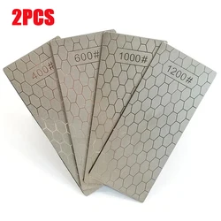 2PCS Diamond Knives Sharpening Stone 400# 1000# 600# Grindstone Knife Sharpener Ultra-thin Honeycomb Surface Whetstone Set