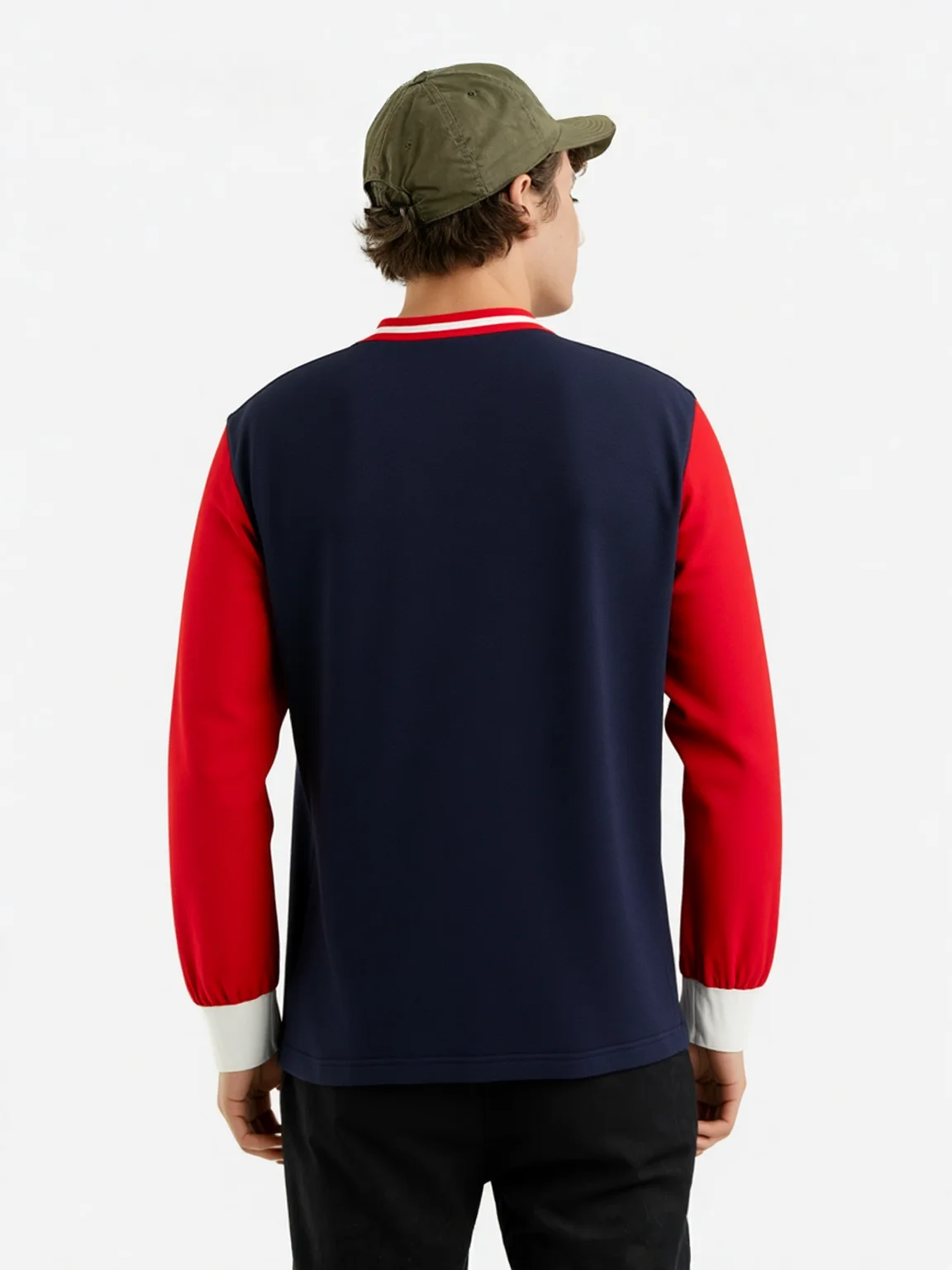 Men's Long Sleeve Polo Shirt Casual Sports Tee with Munich Embroidery Full-Sized Tee Shirt