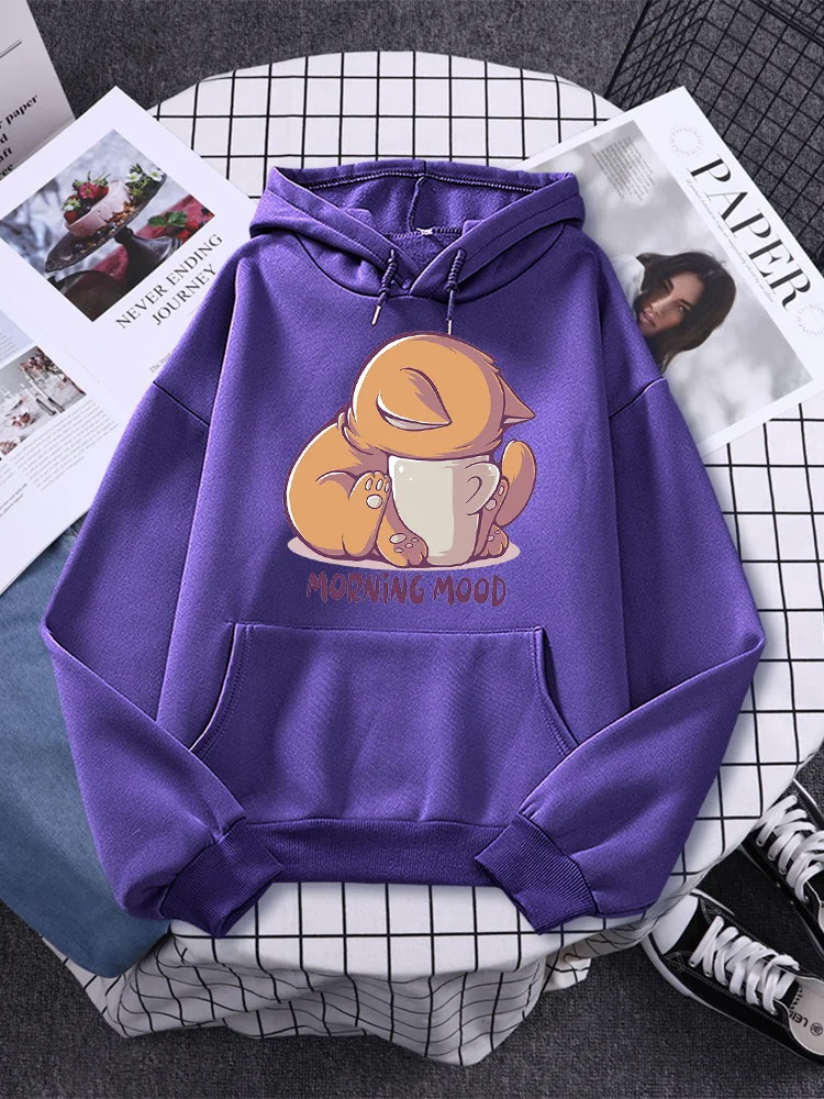 

Cute Cat Put Face In Botter Printing Woman Sweatshirt Hipster S-XXL Hooded Autumn Brand Hoodies Harajuku Casual Men Pullover