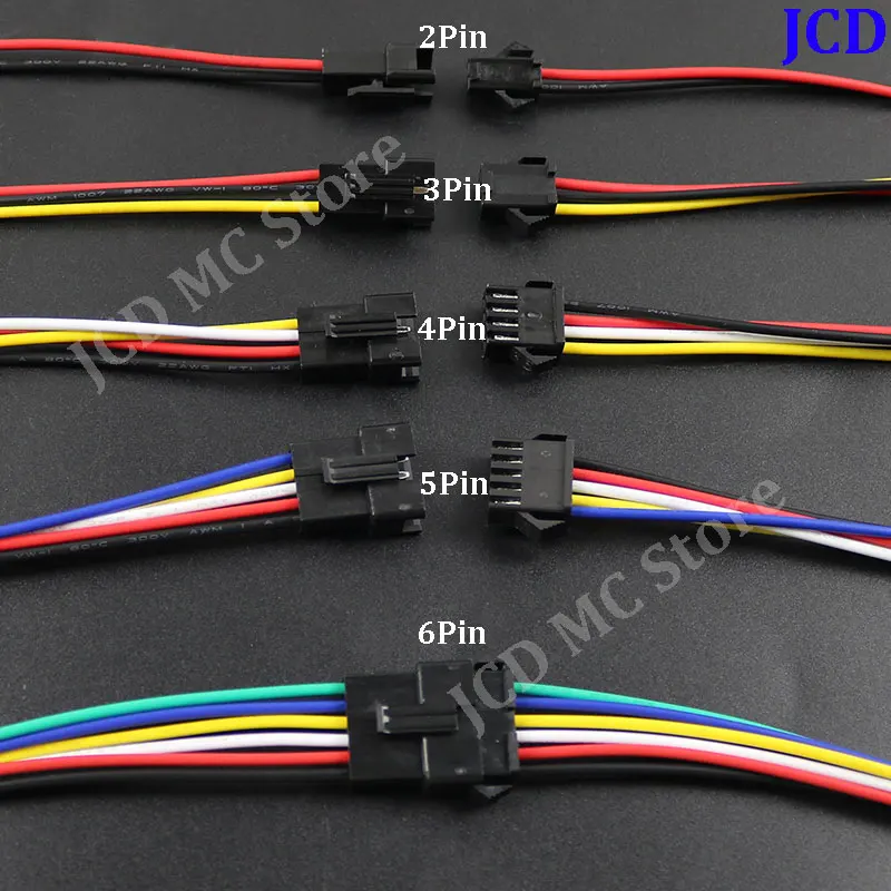 1-10Pairs SM 2.54 2/3/4/5/6P Male Female Plug Pitch 2.54mm Wire Connector SM Male & Female Battery Charging Cable 20CM 22AWG - Image 3