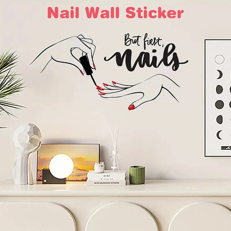 (Ce14)1 PCS Creative Nail Art Stickers Nail Art Studio Dressers Home Background Decorative Wall Stickers Self-Adhesive