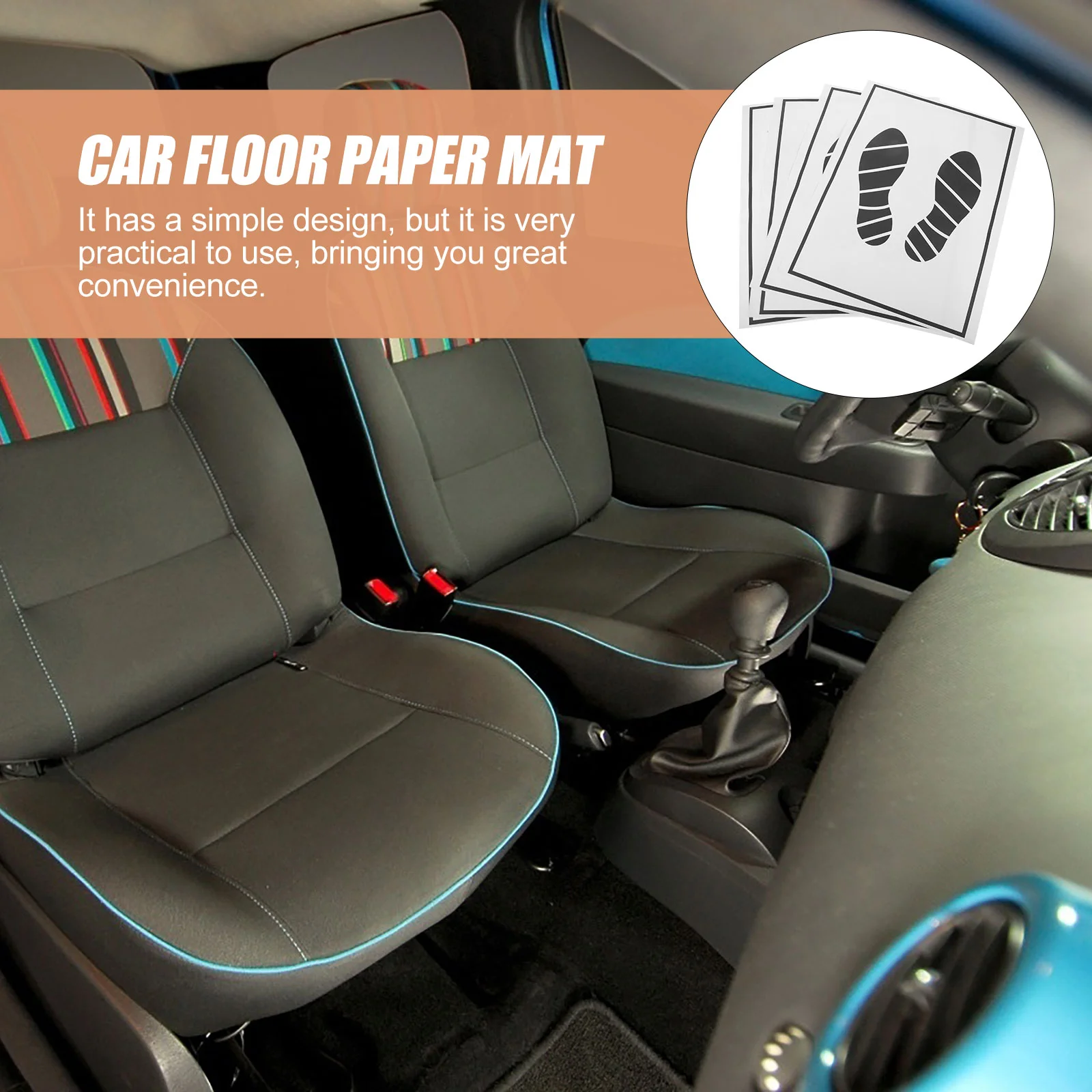 25 Pcs Floor Paper Vehicle Pads Large Mat Mats Car Disposable Auto Foot for Cars