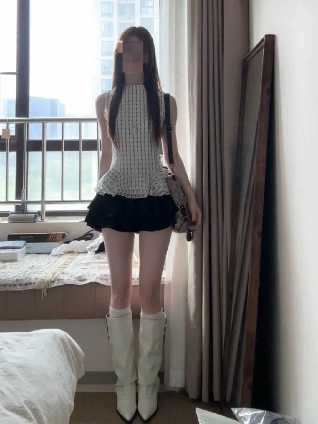 

Retro Slimming Shirt Beautiful Waist-Cinching Top for Petite Women Unique Stylish Summer Fashionable Checkered Print