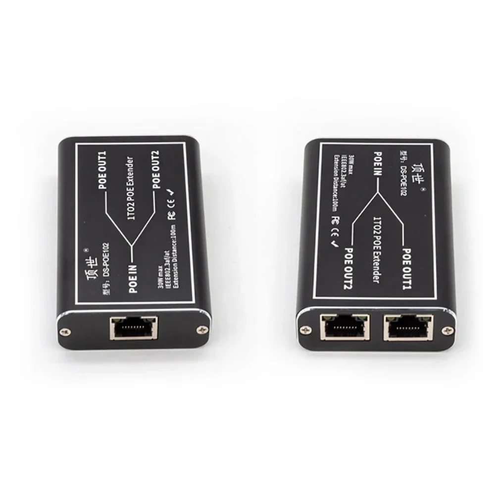 PEGATAH-Extensor Gigabit POE para Switch PoE, Repetidor de Switch de Rede, Câmera NVR e IP, Plug and Play, Switch de Rede, 100 m, 1000m, IEEE802.3af, a, 30W, 2 Portas
