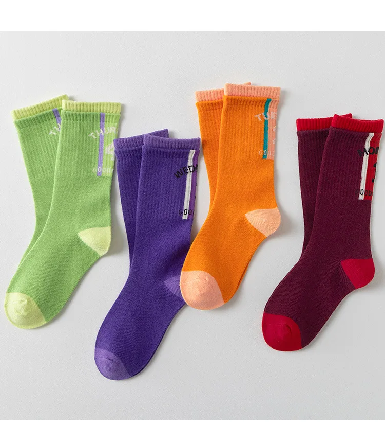 3-12T Jungensocken, lange Socken, Zahlenmuster, Sportsocken, Frühlings-Kniestrümpfe, 4 Paar – Detail 6