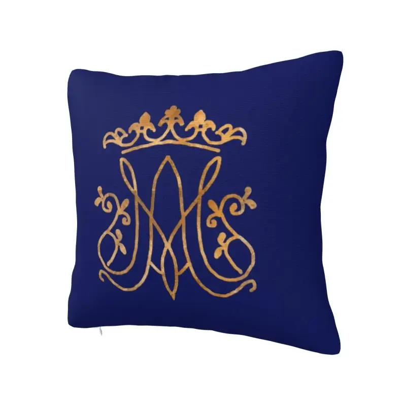 Ave Maria Monogram Throw Pillow Case for Living Room Catholic Jesus Modern Cushion Cover Square Pillowcase
