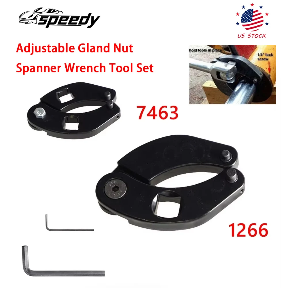 

2 шт. регулируемый сальник, гаечный ключ, набор инструментов для гидравлических цилиндров, большой и маленький 1266 + 743, черный