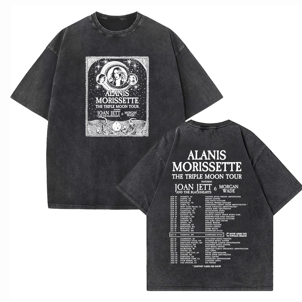 

Alanis Morissette The Triple Moon Tour 2024 Shirts Harajuku O-Neck Cotton Vintage T-Shirts Fans Gift Tops