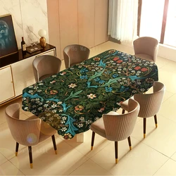 William Morris Grapevine Print Tulip Art Nouveau Style Rectangle Tablecloth For Tabletop Decor
