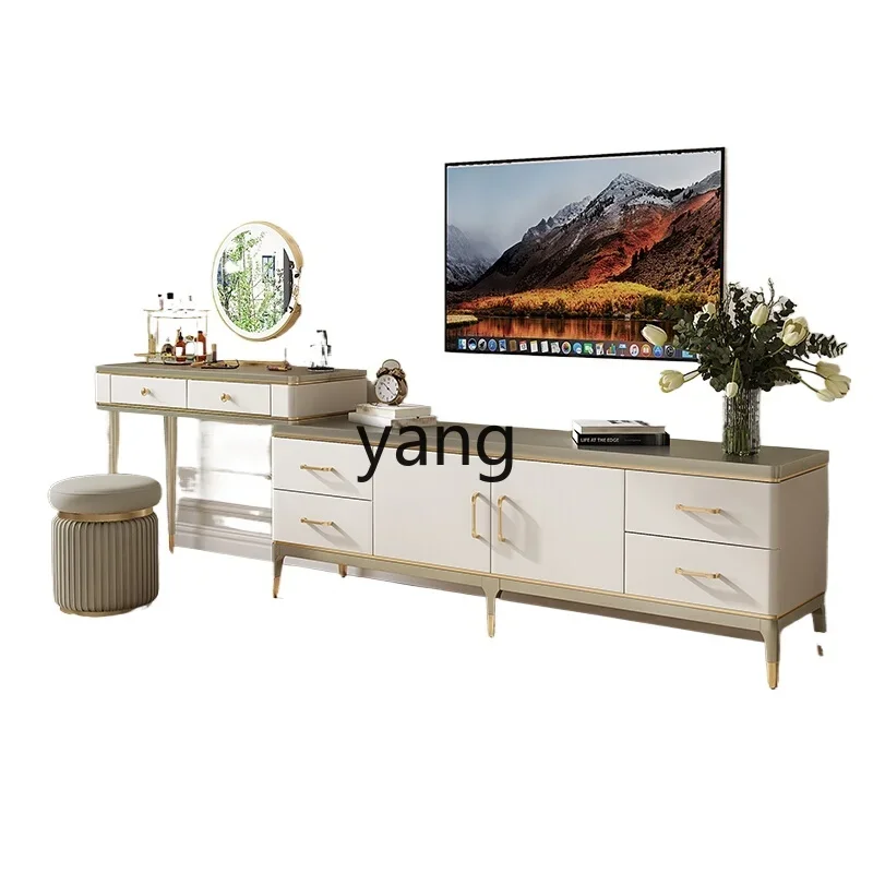 LH light luxury solid wood dresser storage cabinet integrated TV cabinet advanced simple dressing table
