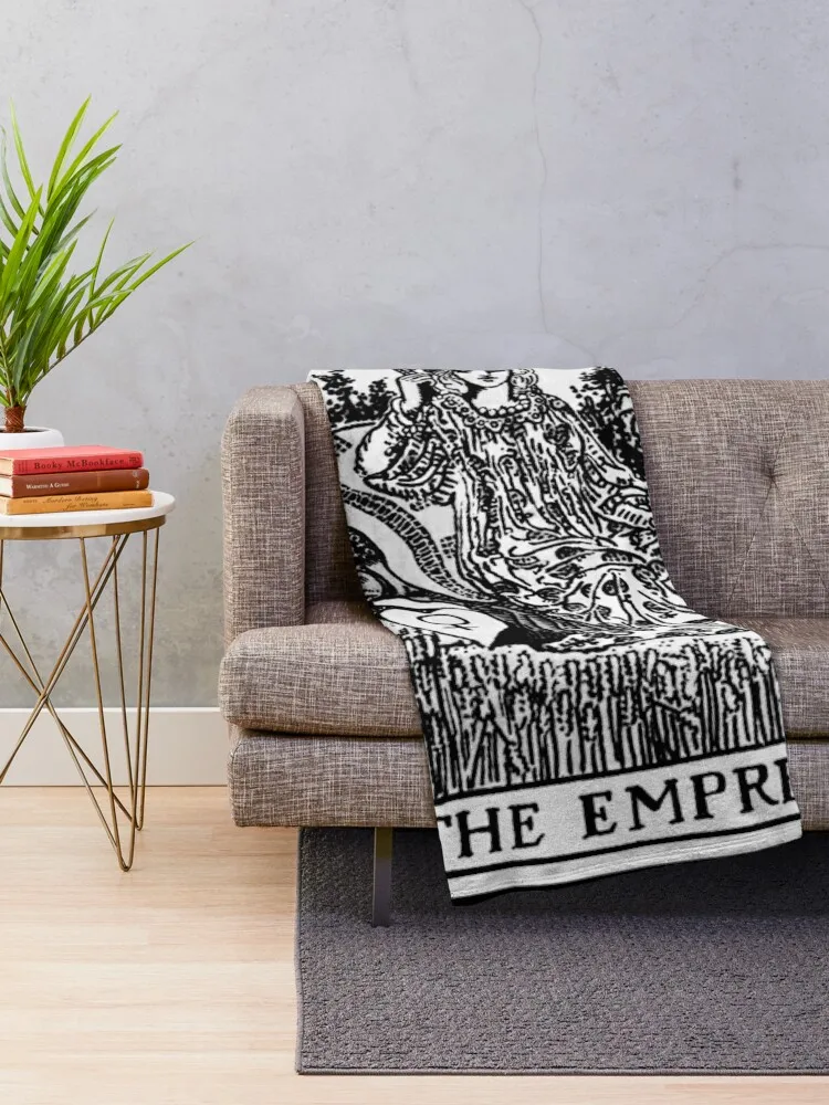 III. The Empress Tarot Card Black and white Throw Blanket Sofa Throw Blanket Hair Blanket Luxury Throw Blanket Soft Plaid