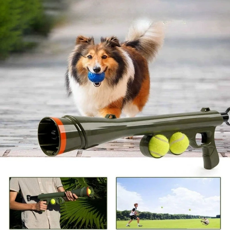 Pet Dog Tennis Throwing and Throwing Device Tennis Launcher Pet Training Interactive Toy