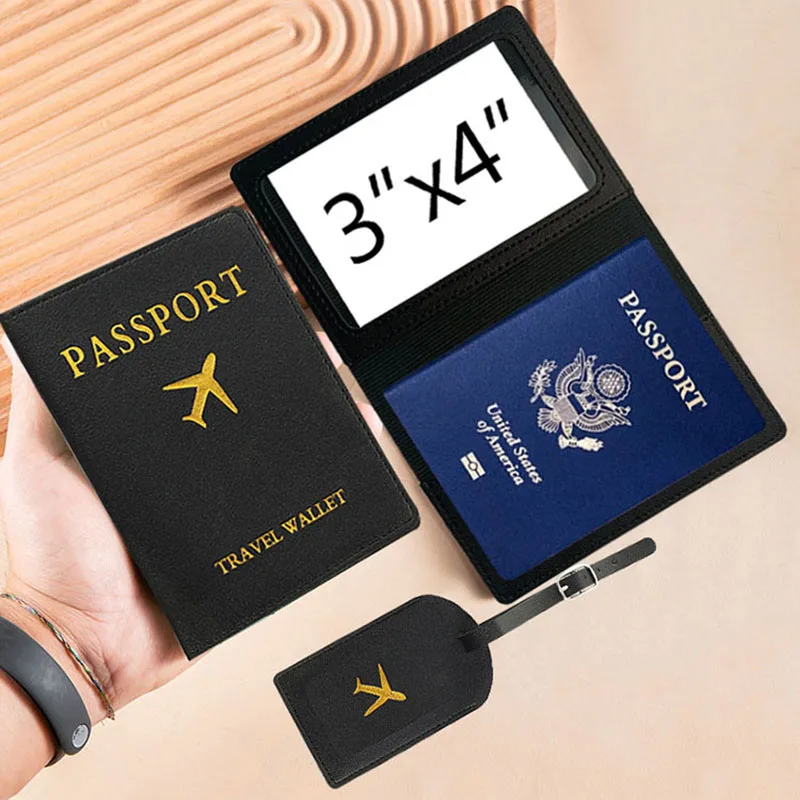 

Passport Cover Pu Leather Passport Holder Case Luggage Tags For Travel Baggage Label Suitcase Tags,travel accessories/Set