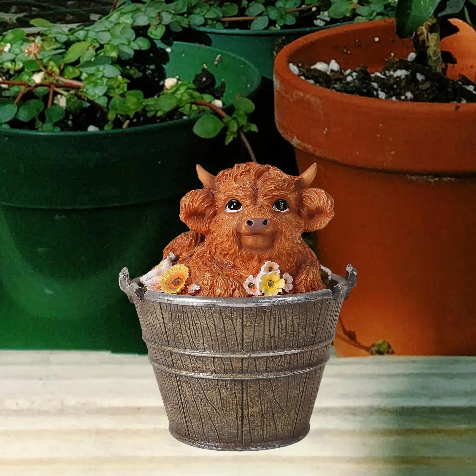 

Statue Garden Statue Collection Rustic Creative Decorative Sculpture Animal Figurine for Yard Balcony Farmhouse