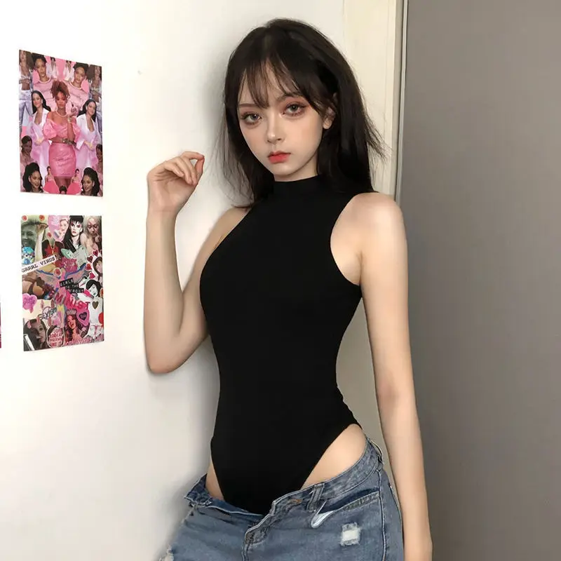 Women Tanks Spicy Girls Personality Popular Korean Style Tops Sleeveless Cozy Casual Daily Slim Sexy All-match Street Hipster