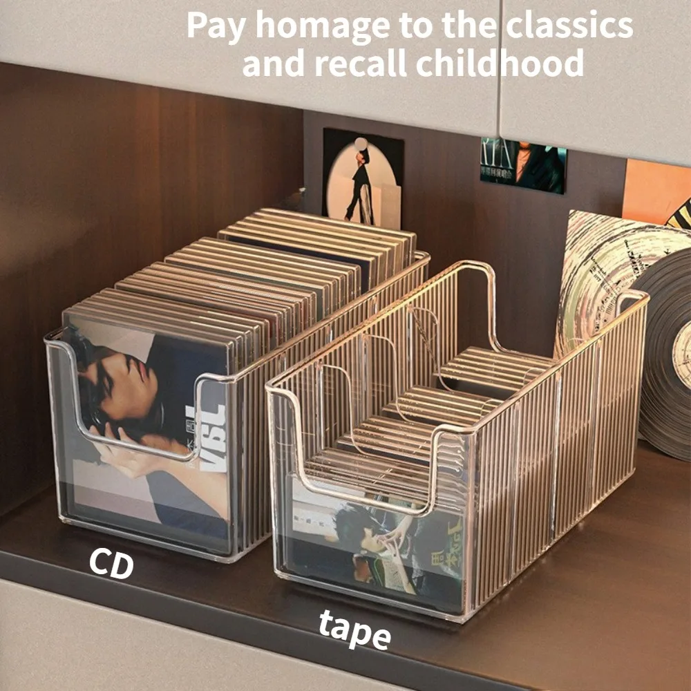 Estante de almacenamiento dividido de escritorio, organizador multiusos para cintas de discos de CD, soporte de exhibición de álbum de discos de vinilo
