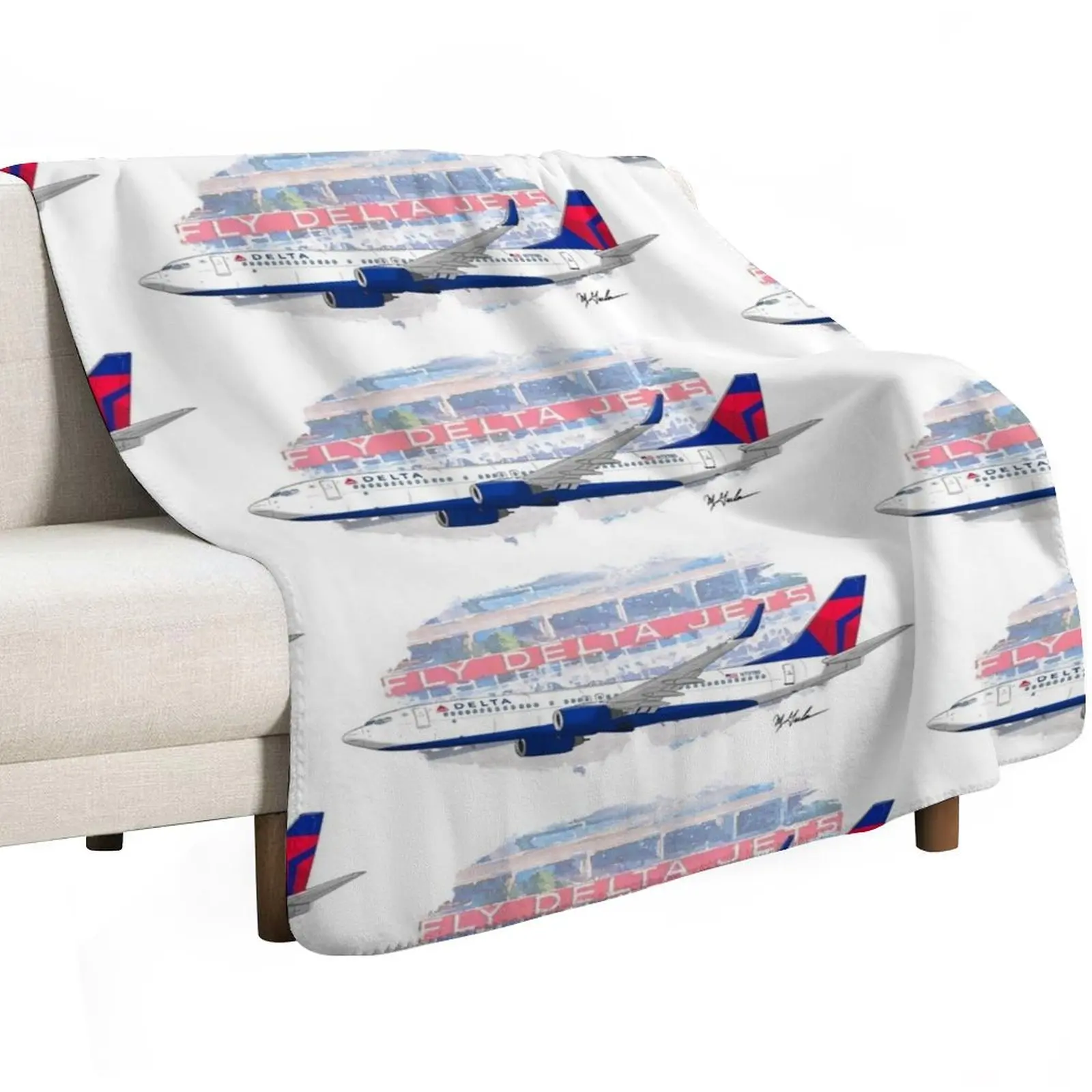 Fly Delta Jets Throw Blanket Decorative Beds Blankets For Sofas Bed Fashionable for winter Giant Sofa Loose Blankets