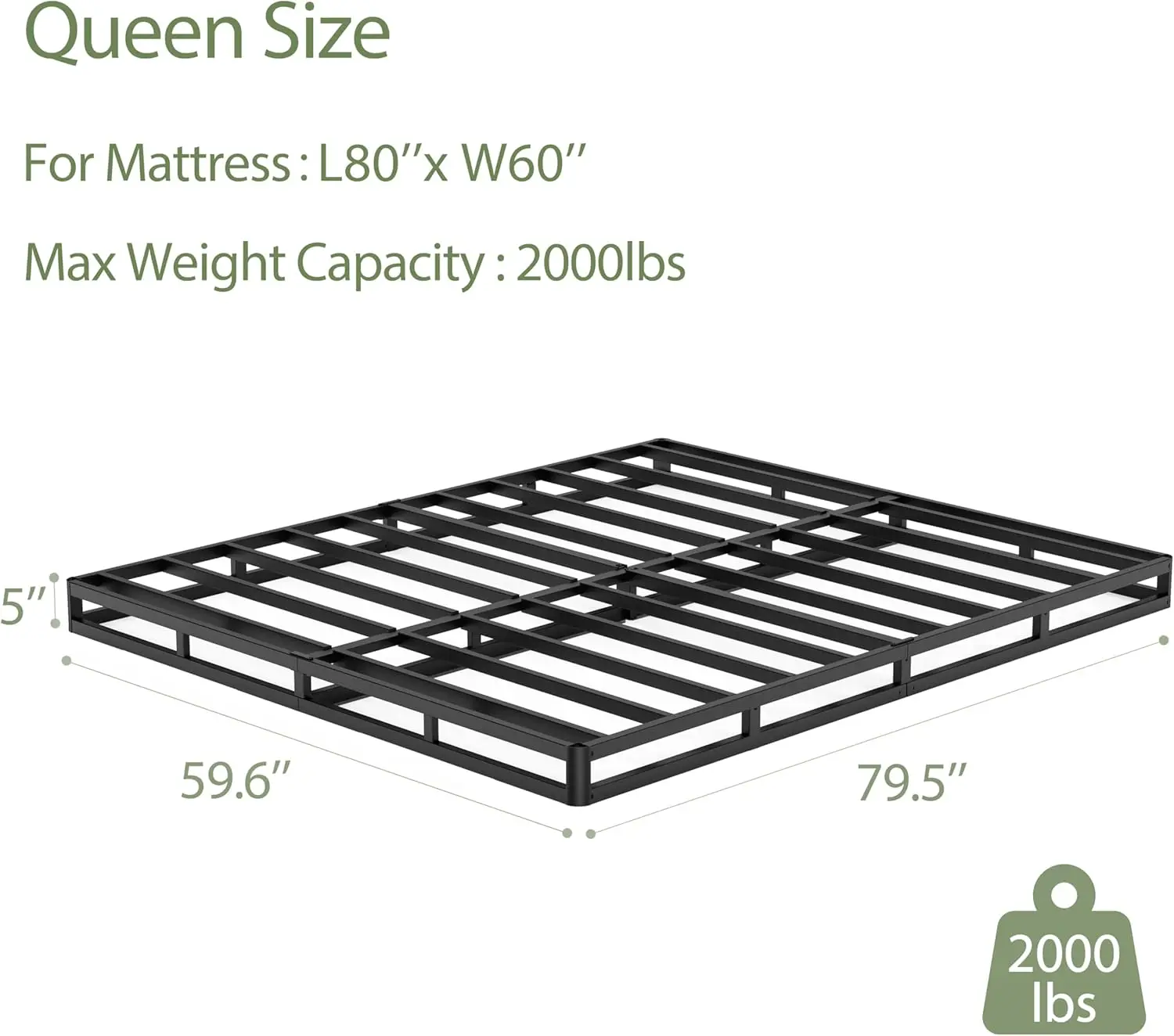 

Box Spring For Queen Bed 5 H Low Profile Queen Box Spring Heavy Duty Queen Box Springs For Bed Base Mattress Foundation Box