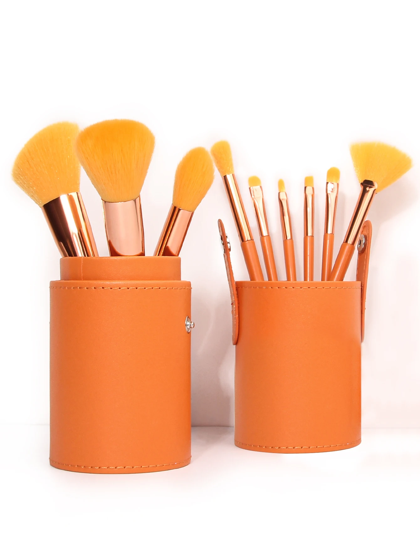 Set di pennelli per trucco arancione di alta qualità set di pennelli plus secchio portaoggetti coperchio antipolvere impermeabile kit per trucco multiuso portatile