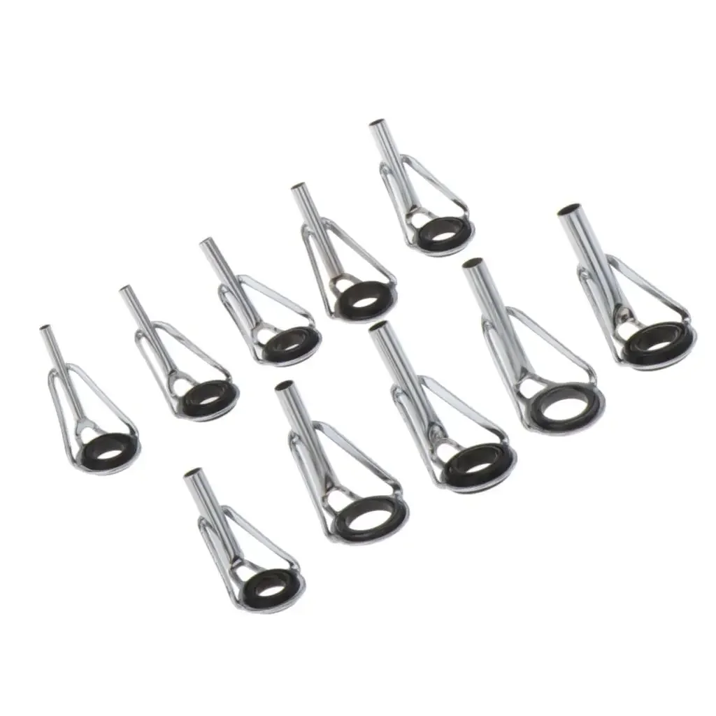 ステンレス鋼製釣り竿リング修理セット-80個入り-セラミックチップガイド-冬用釣り竿-淡水・海水用