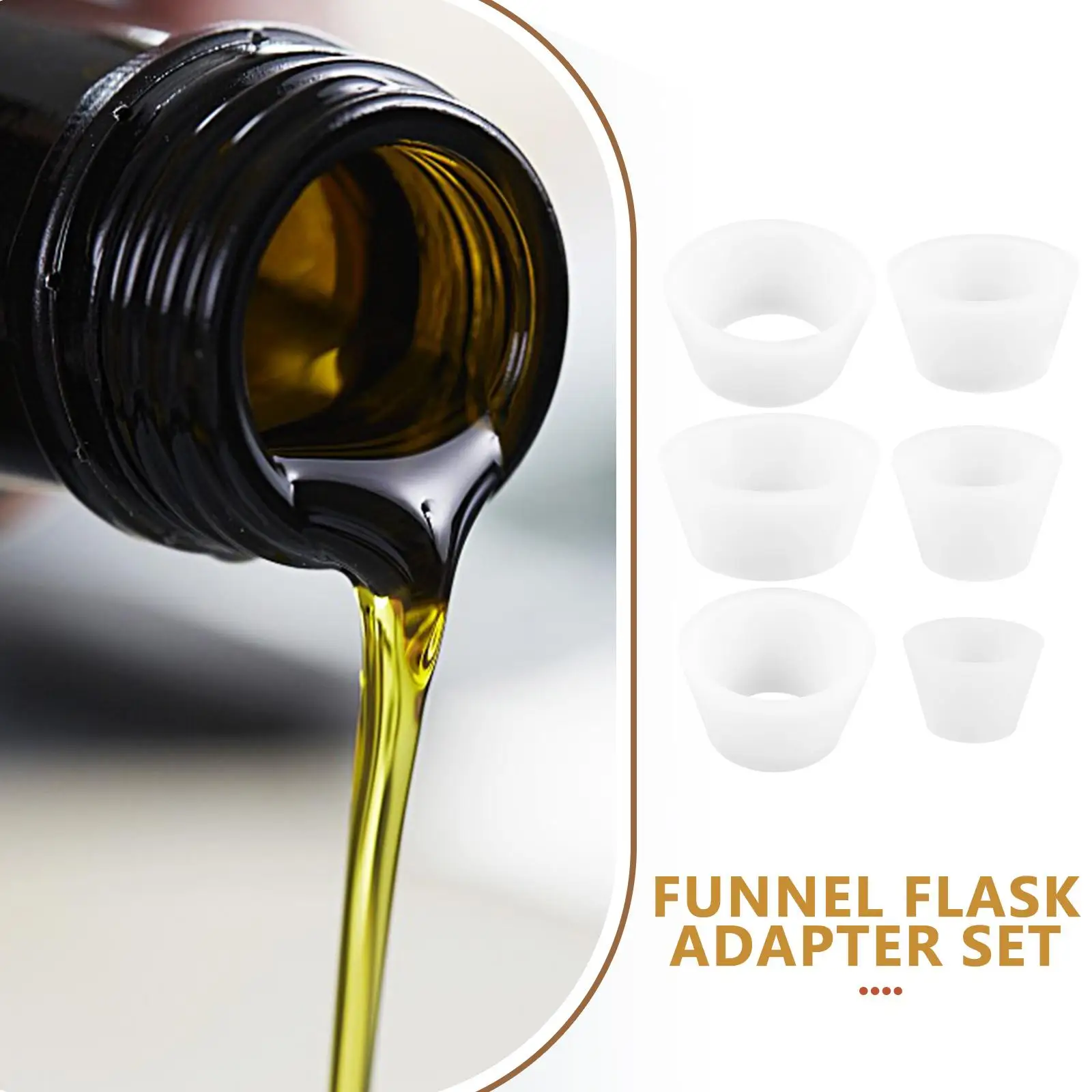 9 Pcs Silicone Sealing Ring Reusable Filter Adapter Funnel Filtering Kit Tapered Collar Flask Attachment Funnel Adapter Cones