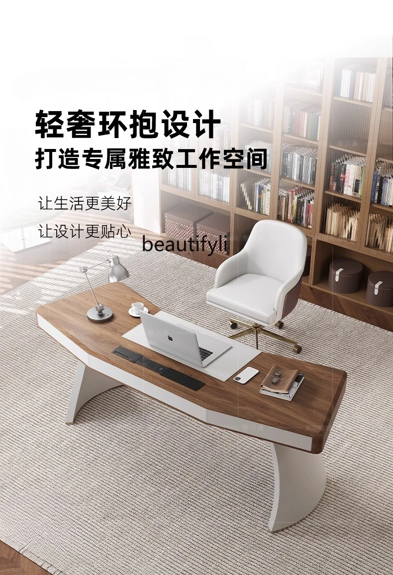 Light luxury desk, high-end study desk, simple modern home living room corner computer desk