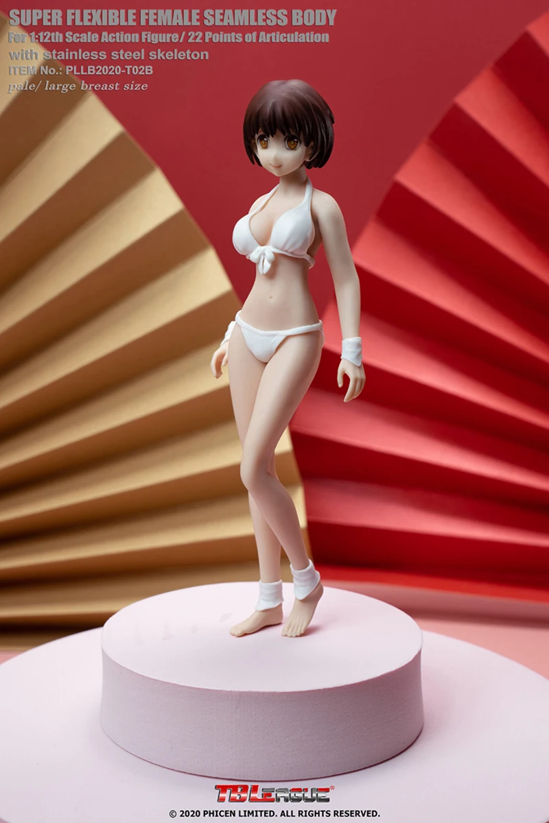 

TBLeague T02A T02B 1/12 Scale Girl Action Figure Model 6'' Female Pale Big Breast Flexible Body Full Set Doll Hobby Collection