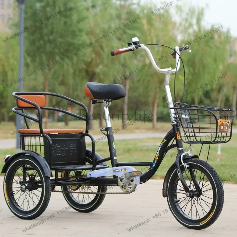 Triciclo a pedali para anziani Bicicletta umana Triciclo por scooter para anziani leggero piccolo