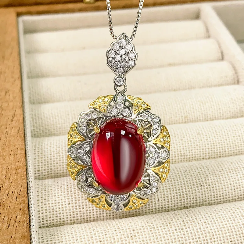 New jewelry with copper base, gold-plated, ice-like translucent with fluorescent effect, elegant pendant stone 13*18 wholesale