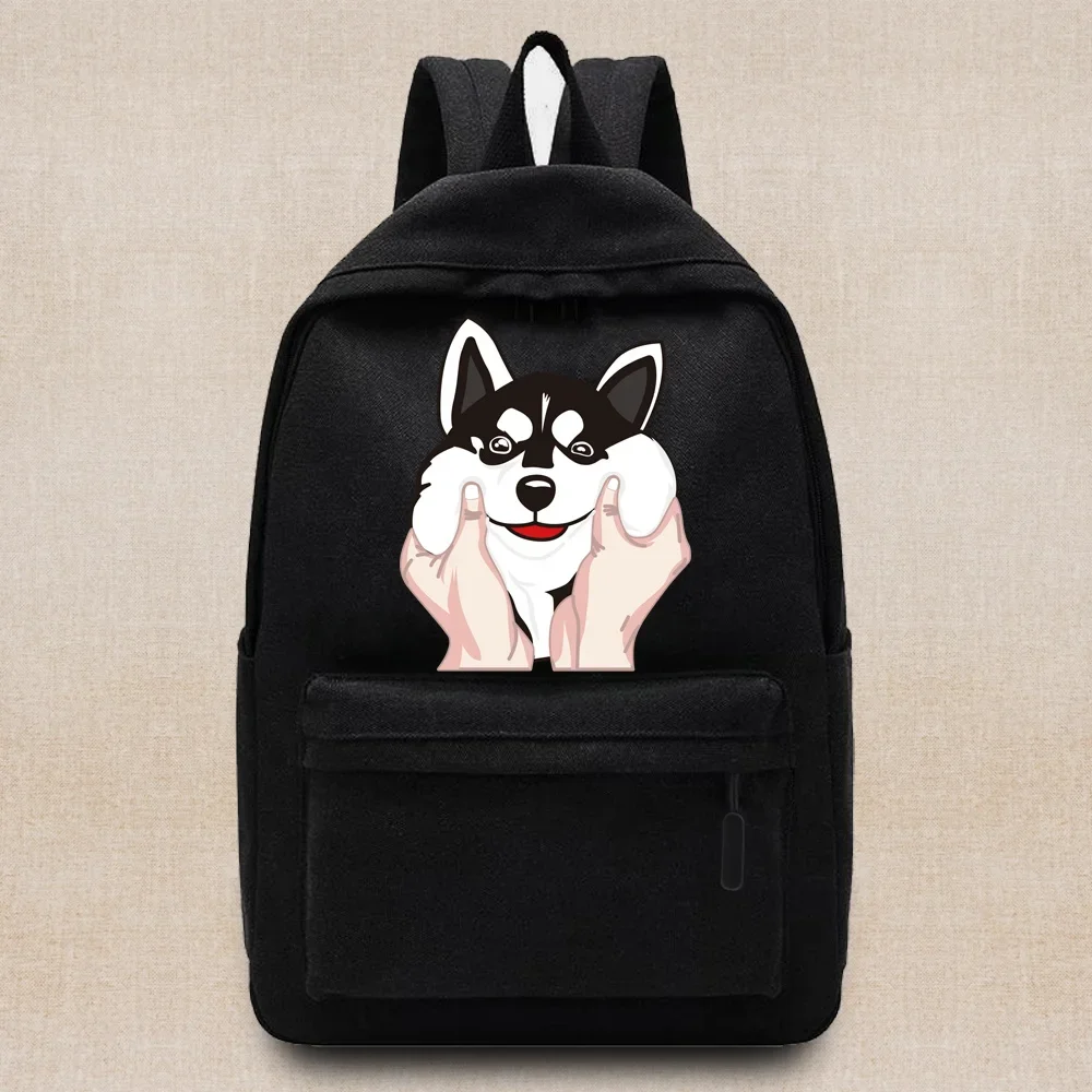 Ladies Backpack Youth Unisex Travel Backpack College One Shoulder Laptop Bag Cute Puppy Series Printed Sports Backpacks