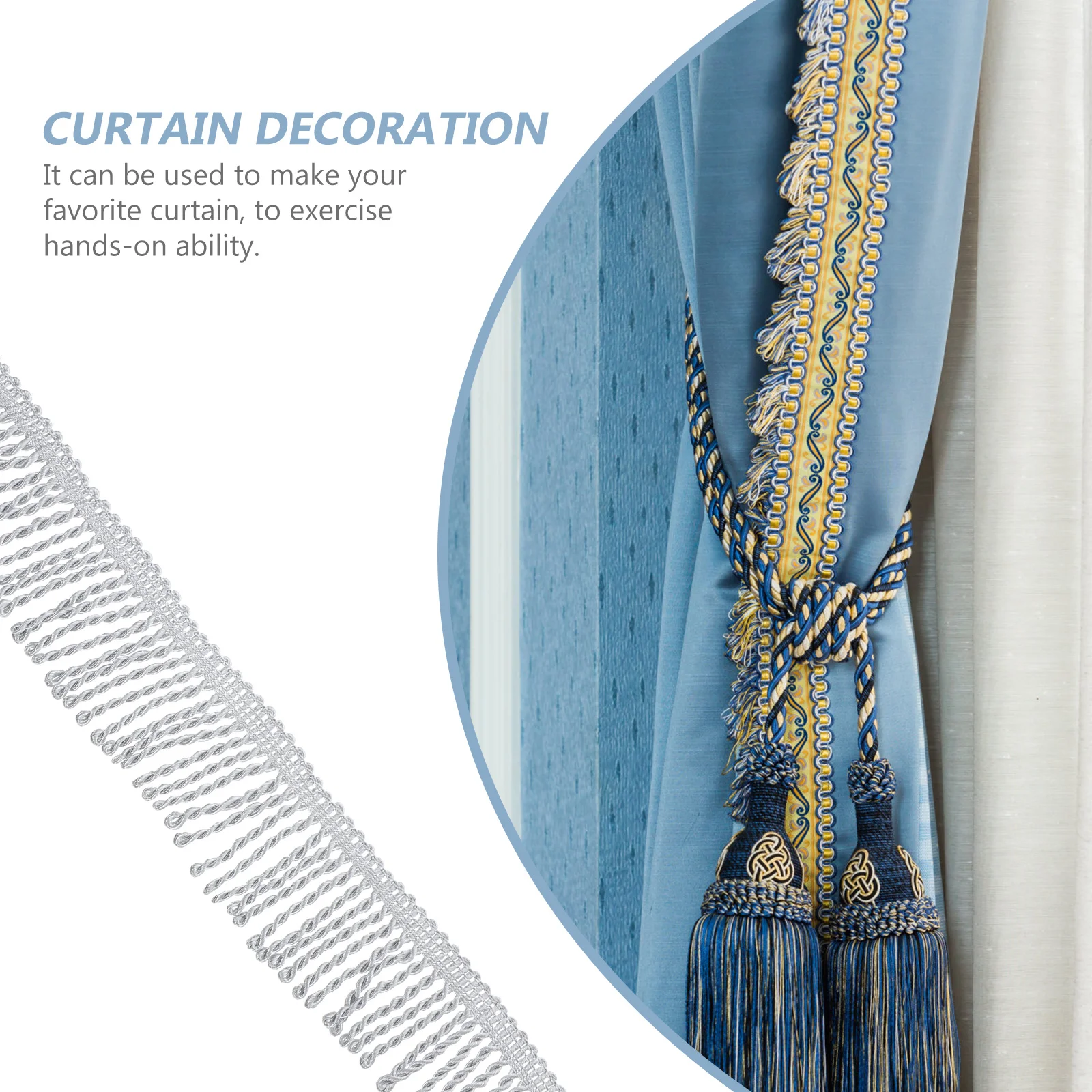 

1 Roll Tassel Trim Fringed Strip Luxury Decorative Lace for DIY Curtains Lamp Shades Roller Blinds Sewing Projects Handmade