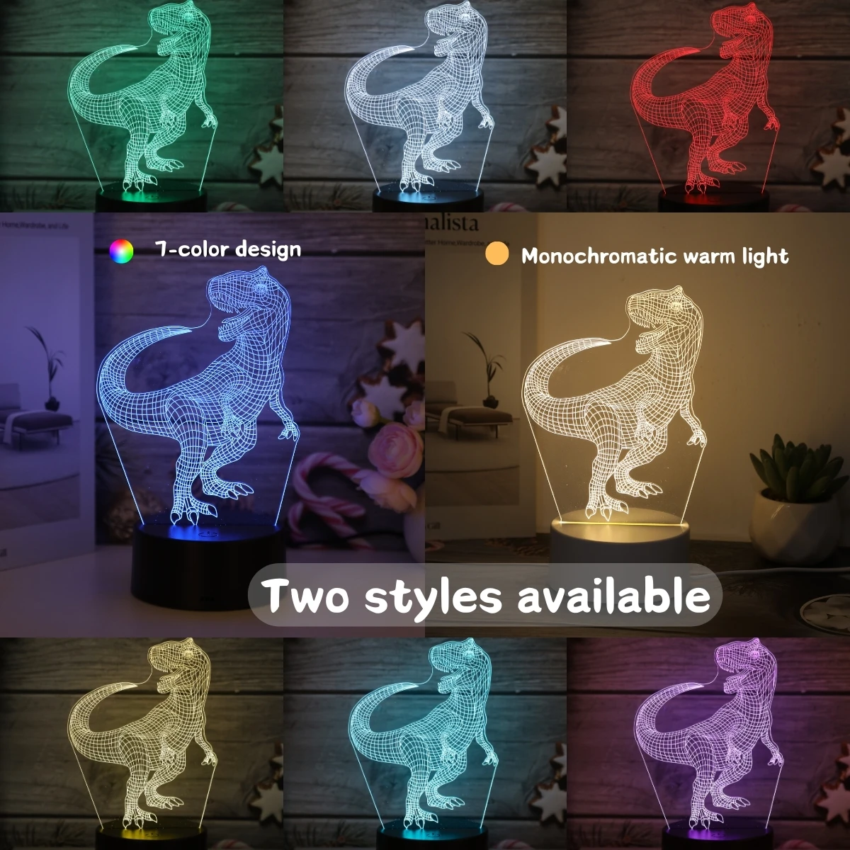 3D Creative Fantasy Dinosaur Night Light USB Home, Bedroom, Living Room, Sleep, Office Light Decorative Light, Gift Light