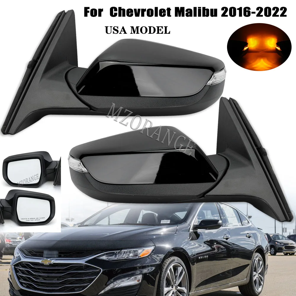 

Автомобильное боковое зеркало заднего вида для Chevrolet Malibu XL 2016 2017-2020, Автомобильное Зеркало с подогревом, сигнал поворота, аксессуары, модель США