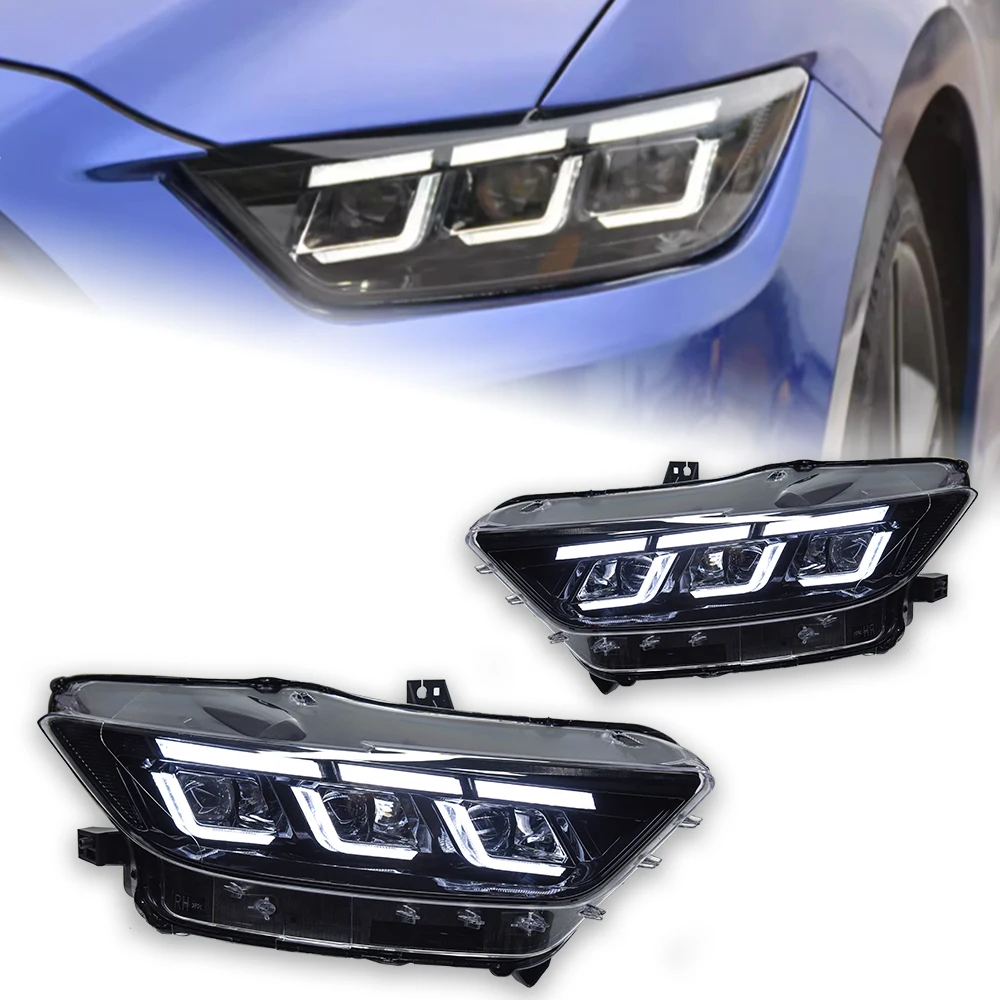 Headlight For Ford Mustang 2015-2017 Car автомобильные товары 12V LED DRL Hella 5 Xenon Lens Hid H7 Car Accessories